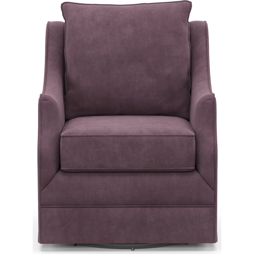 abington purple swivel chair   