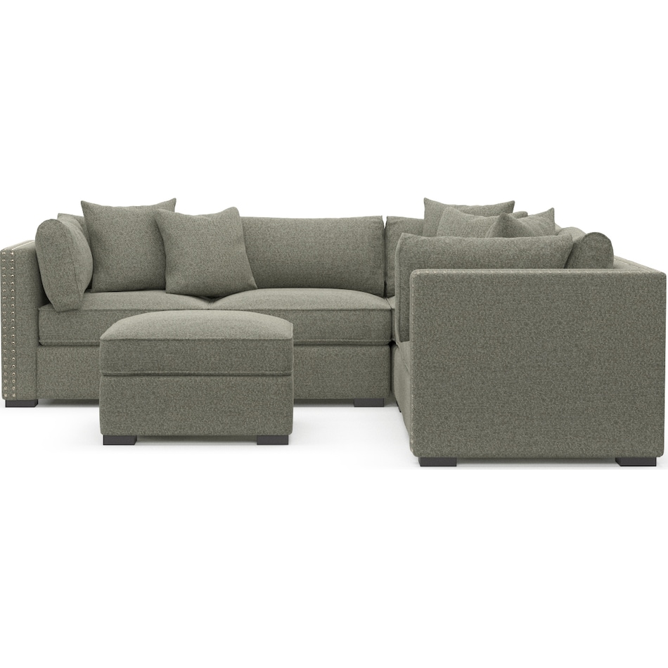 abington white  pc sectional and ottoman   