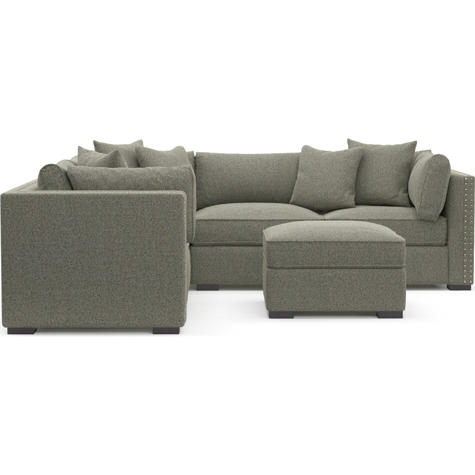 abington white  pc sectional and ottoman   