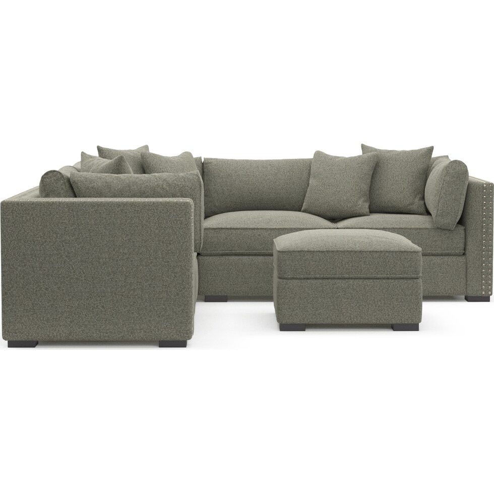 abington white  pc sectional and ottoman   