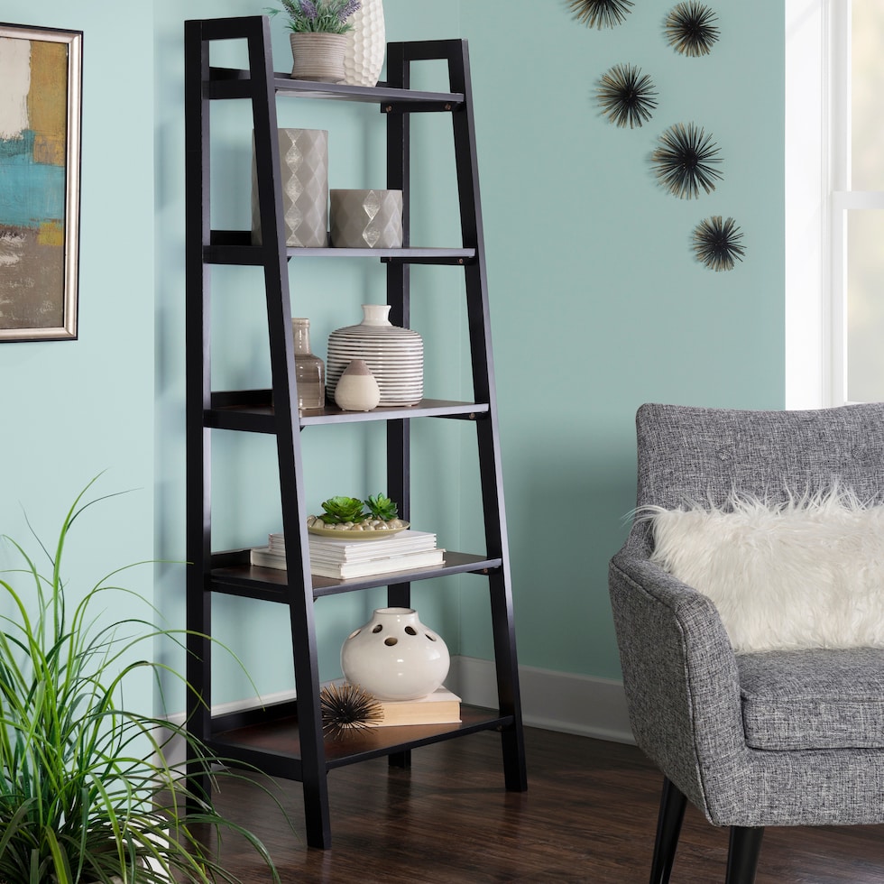 abner black bookcase   