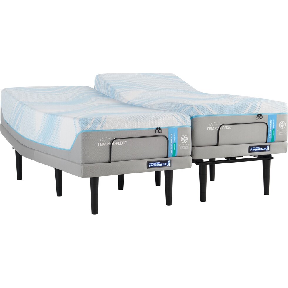 active breeze white split california king mattress foundation set   