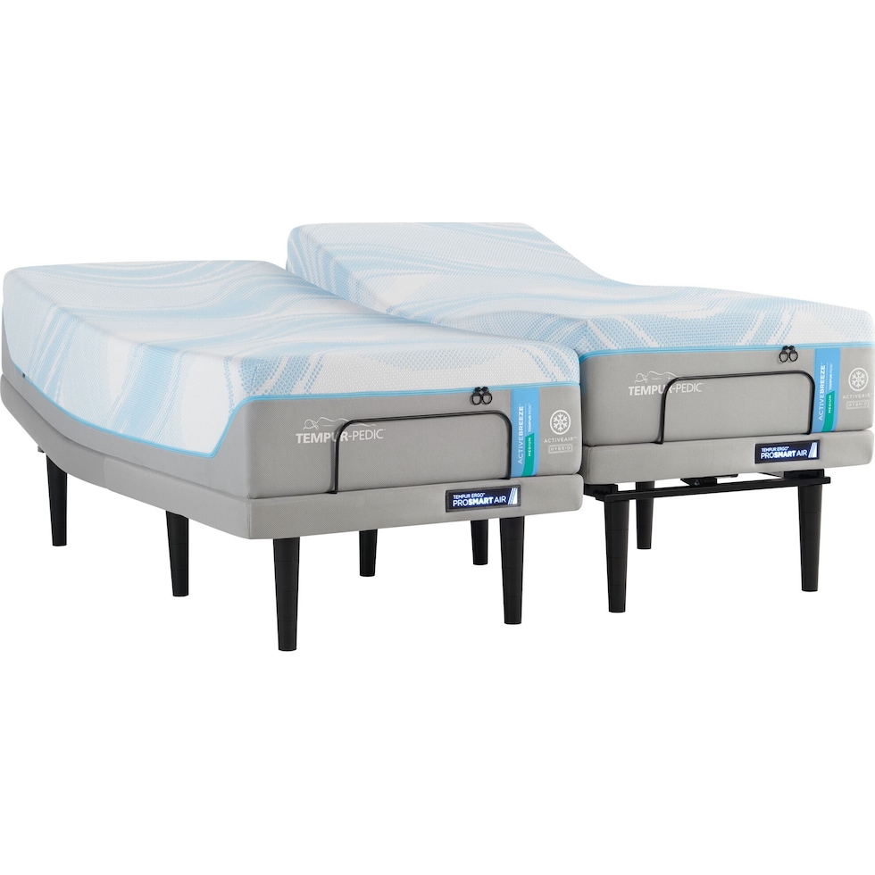 activebreeze white split california king mattress foundation set   