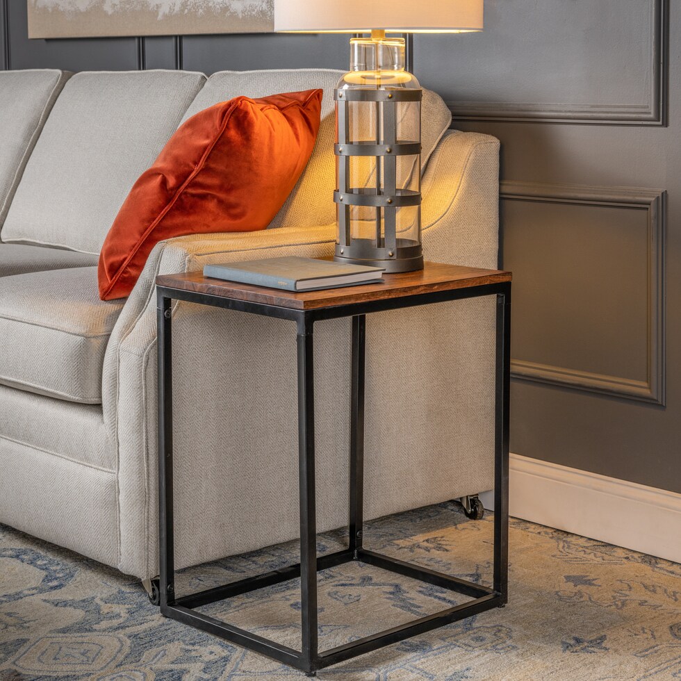 adam black end table   