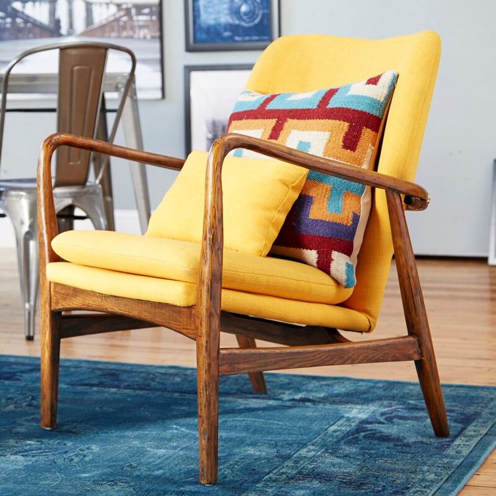 adams gold accent chair   