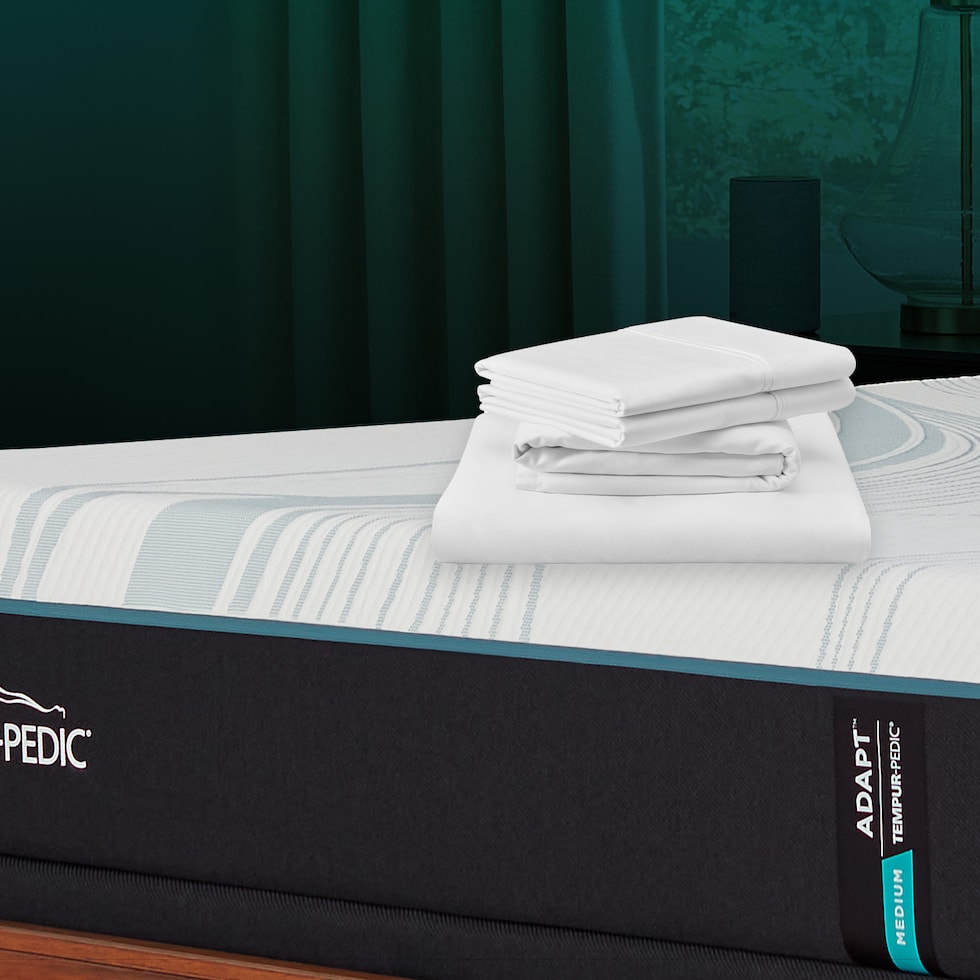 adapt  white split king sheet set   