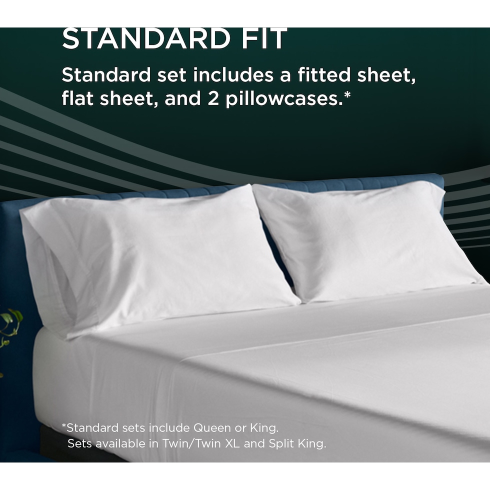 adapt  white split king sheet set   