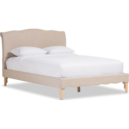 Adara Full Platform Upholstered Bed - Beige
