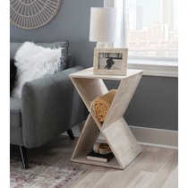 addison white end table   