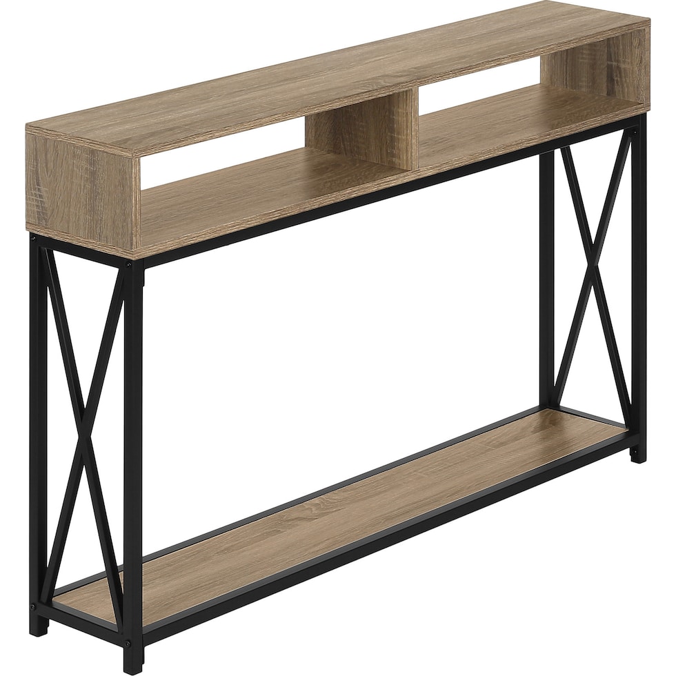 adelia light brown console table   