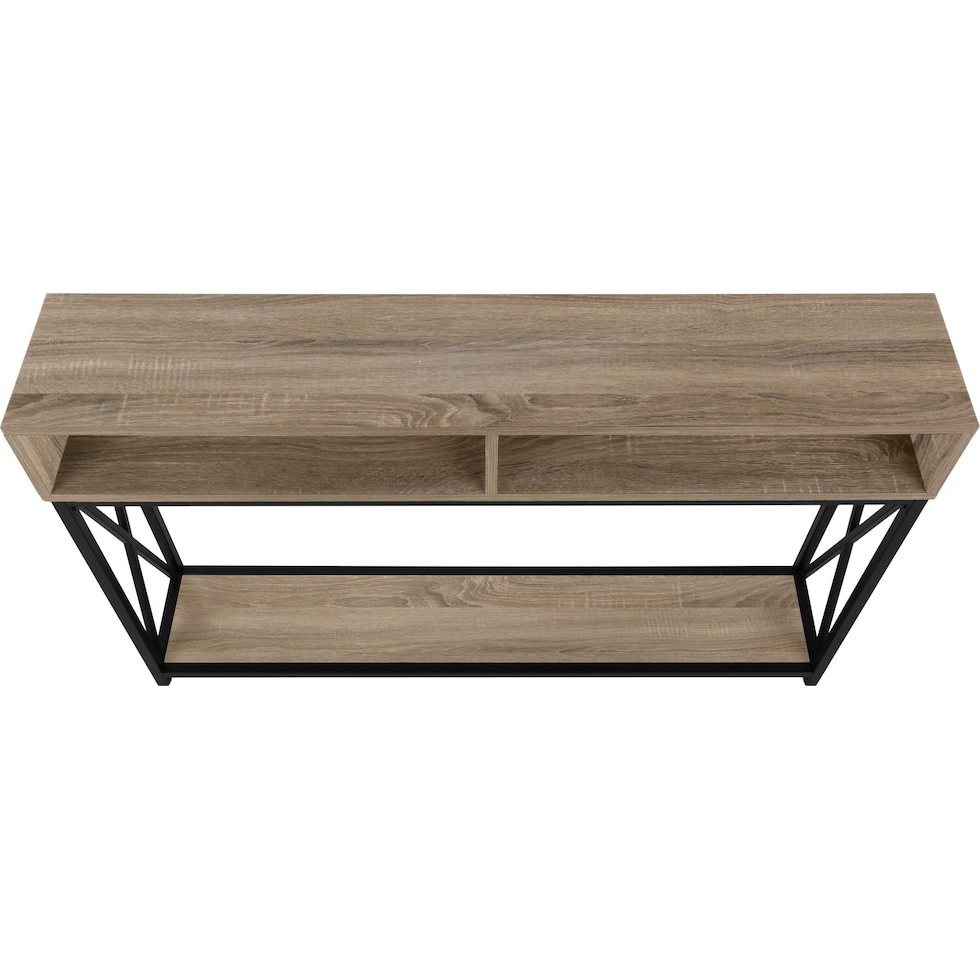 adelia light brown console table   