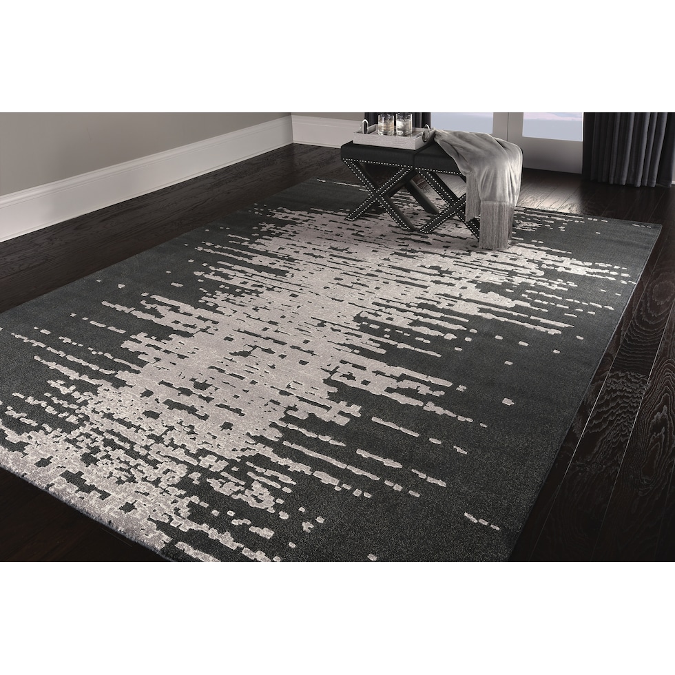 adella black area rug  x    