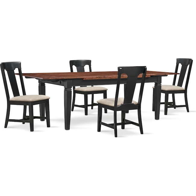 Dining Room Furniture - Adler Dining Table and 4 Dining Chairs