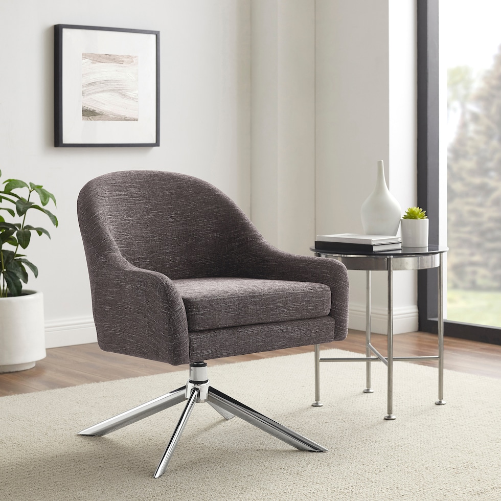 adler gray accent chair   