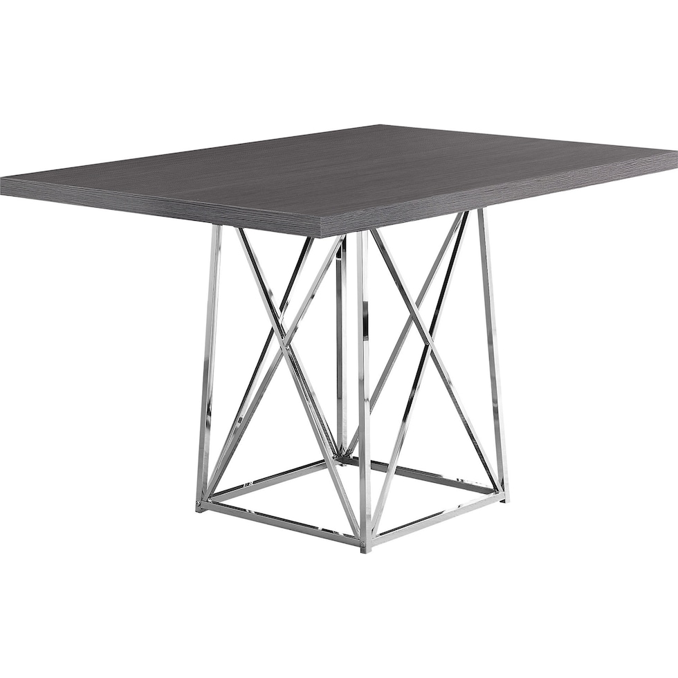 adoette dark gray chrome dining table   