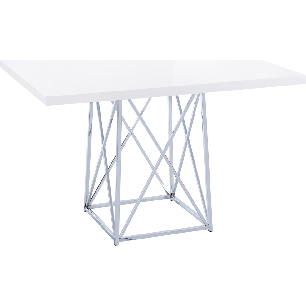 adoette white chrome dining table   