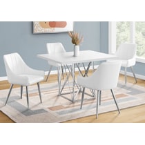 adoette white chrome dining table   