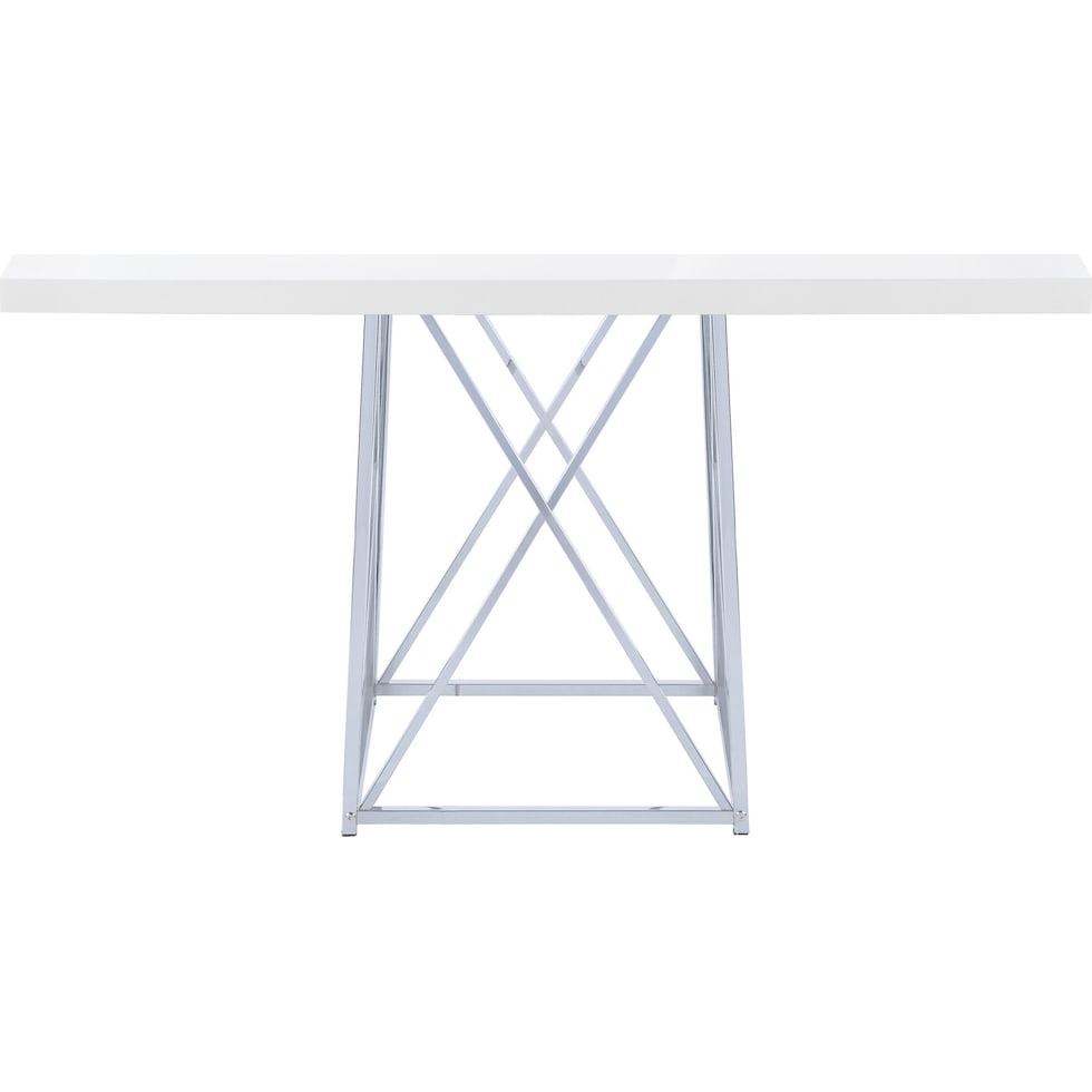 adoette white chrome dining table   