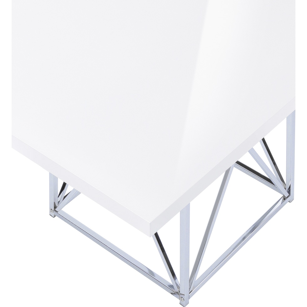 adoette white chrome dining table   