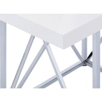 adoette white chrome dining table   