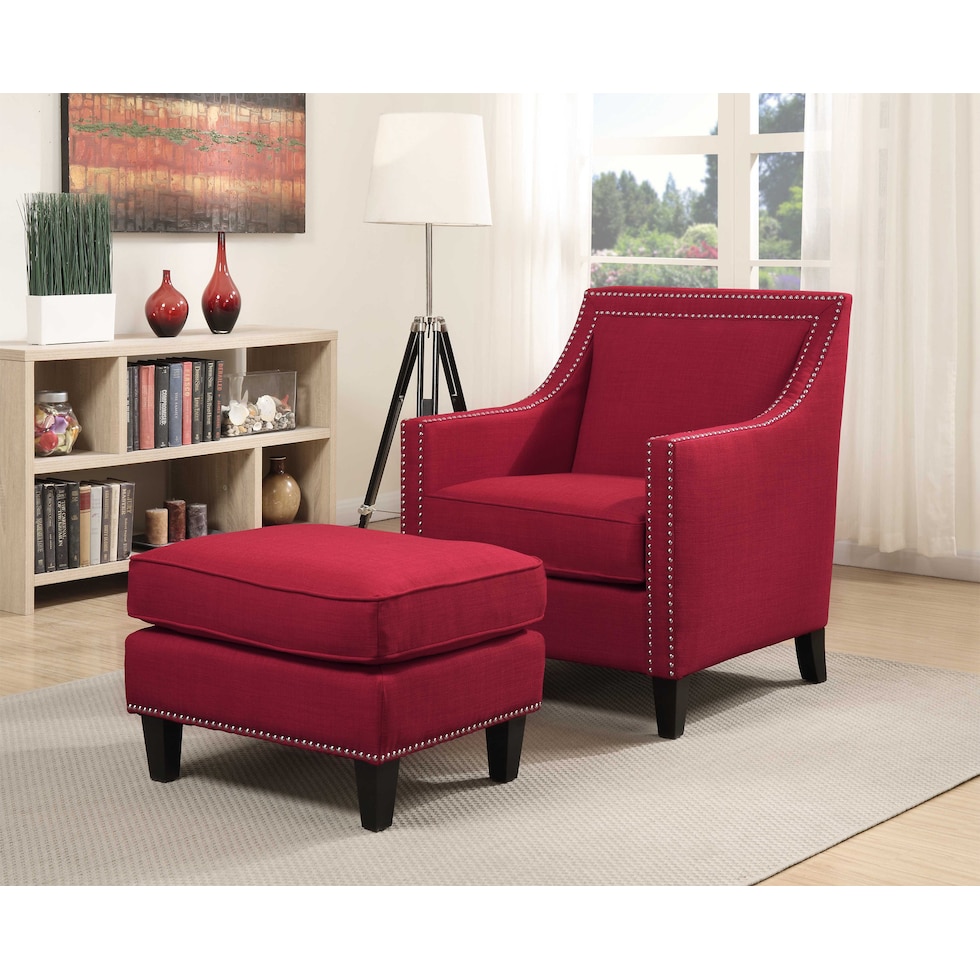 adonis red accent chair   