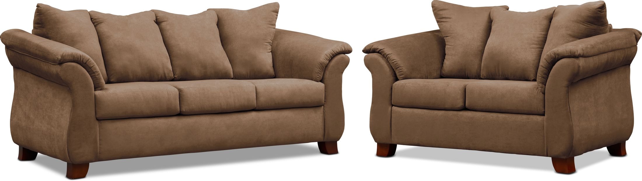 Adrian Sofa and Loveseat Set Taupe Value City Furniture