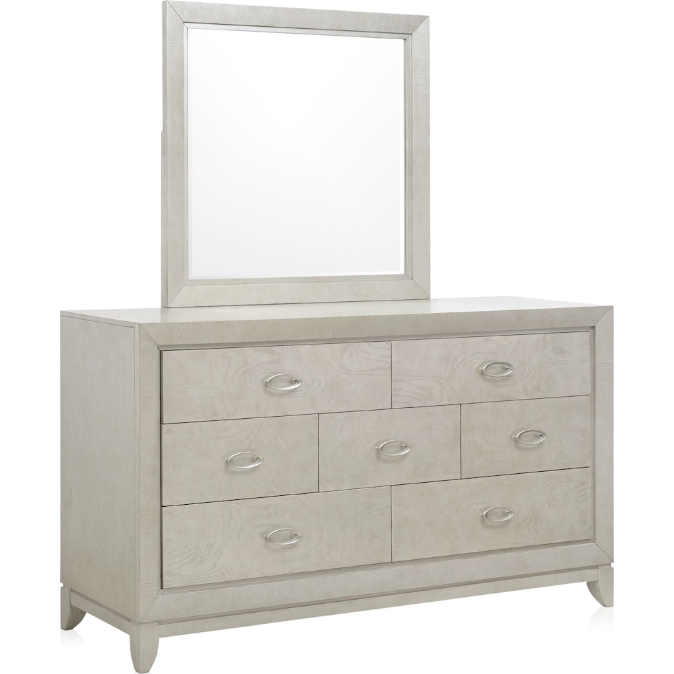 adriana bedroom silver dresser and mirror   