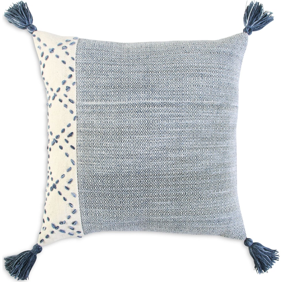 adrift blue outdoor pillow   