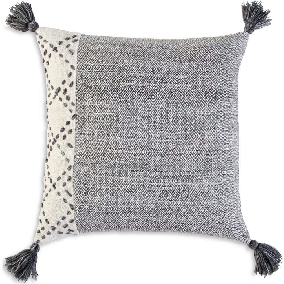adrift gray outdoor pillow   