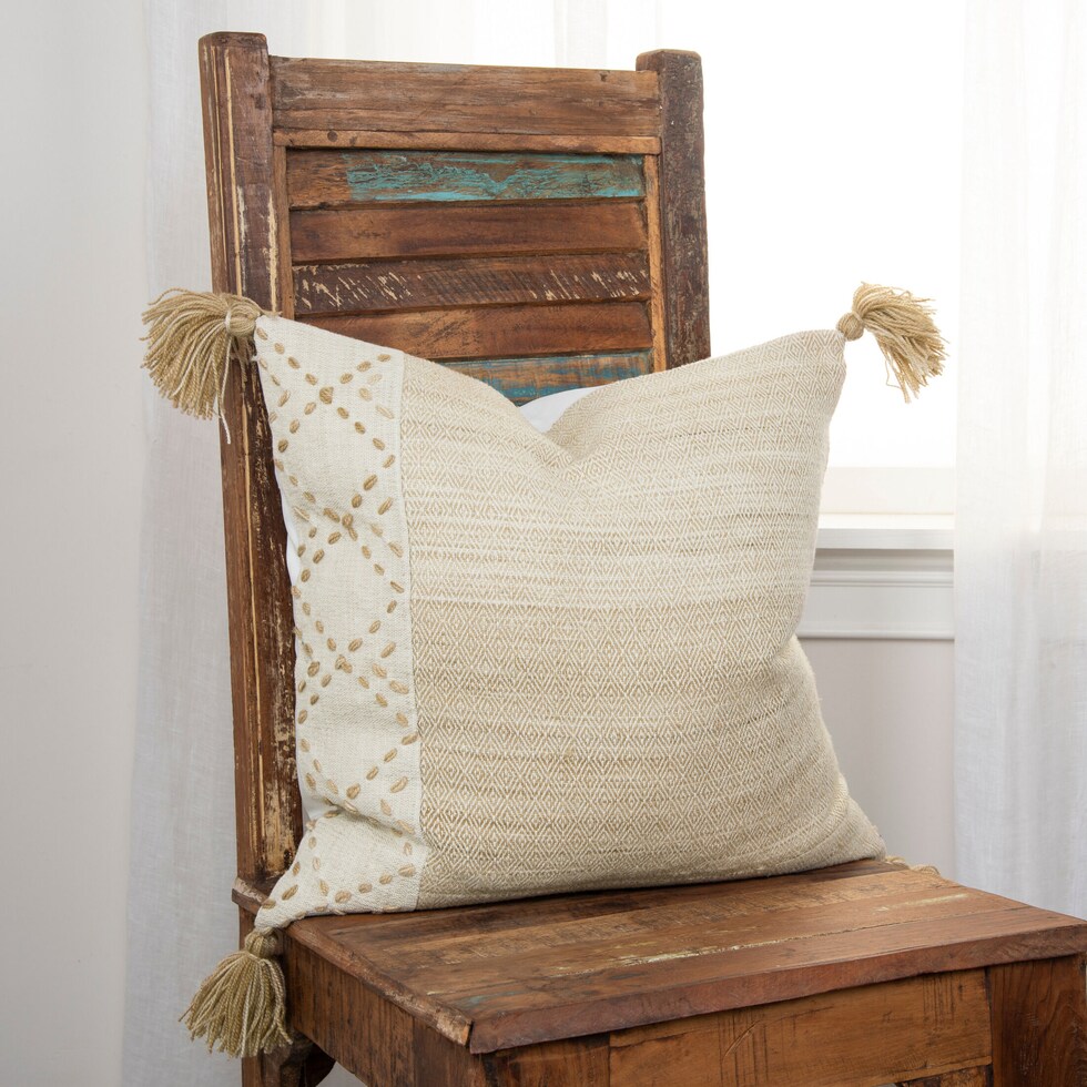 adrift neutral outdoor accent pillow   