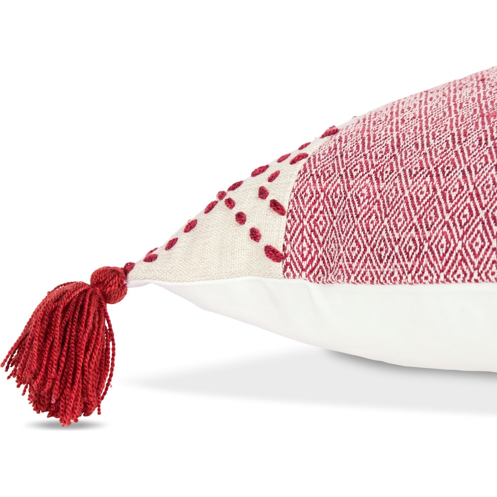 adrift red outdoor pillow   