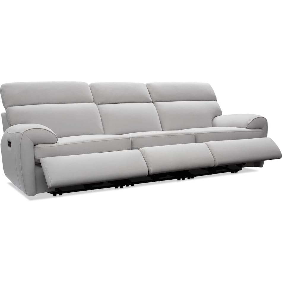 aero gray power reclining sofa   