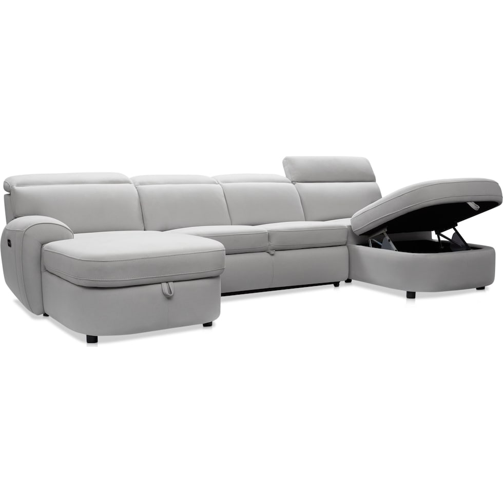 aero gray sleeper sectional   