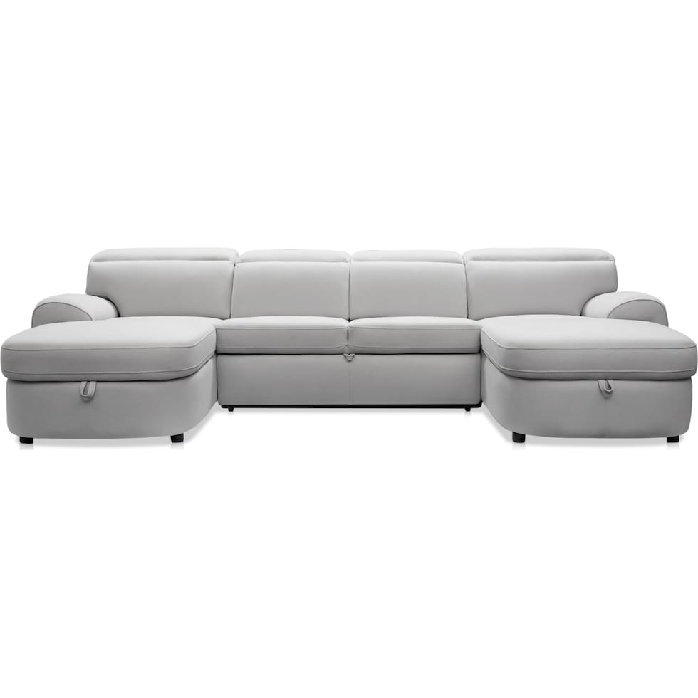 aero gray sleeper sectional   