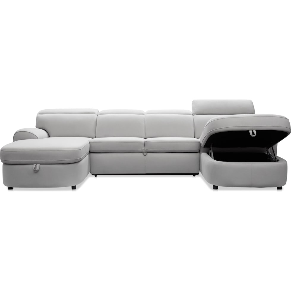 aero gray sleeper sectional   