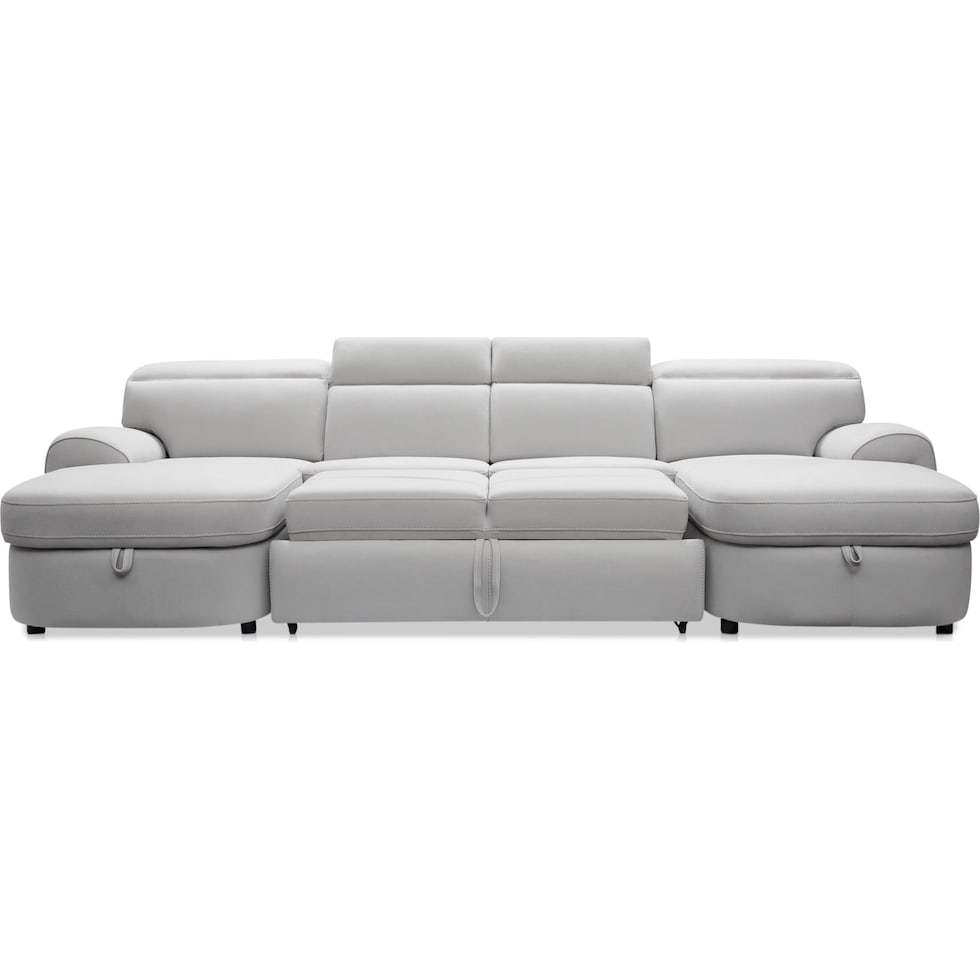 aero gray sleeper sectional   