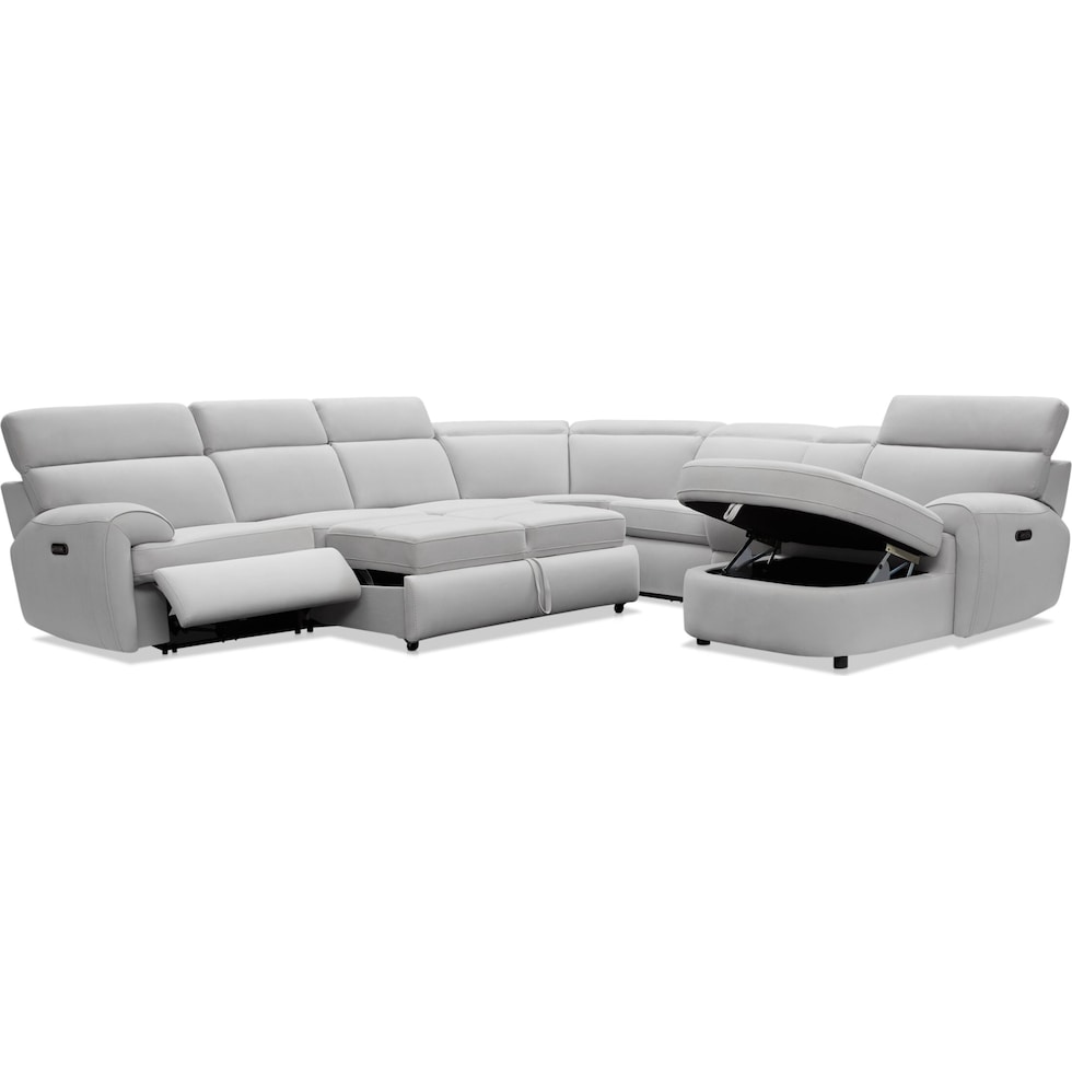 aero gray sleeper sectional   