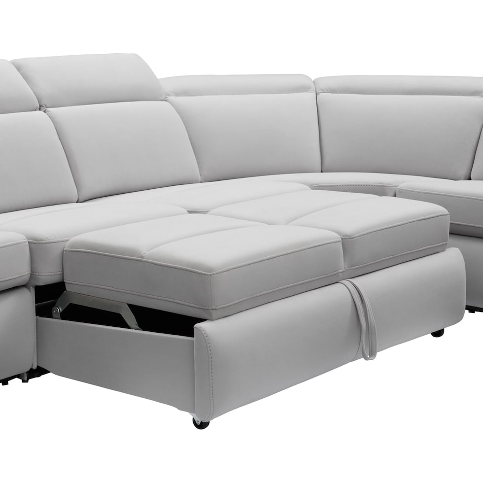 aero gray sleeper sectional   