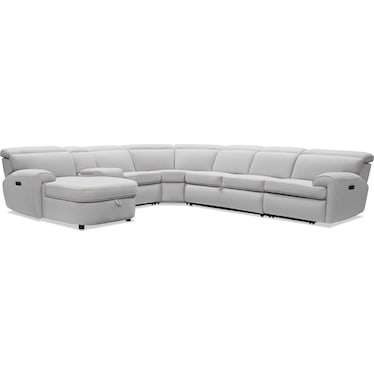 Aero 6-Piece Dual-Power Reclining Sleeper Sectional with Chaise