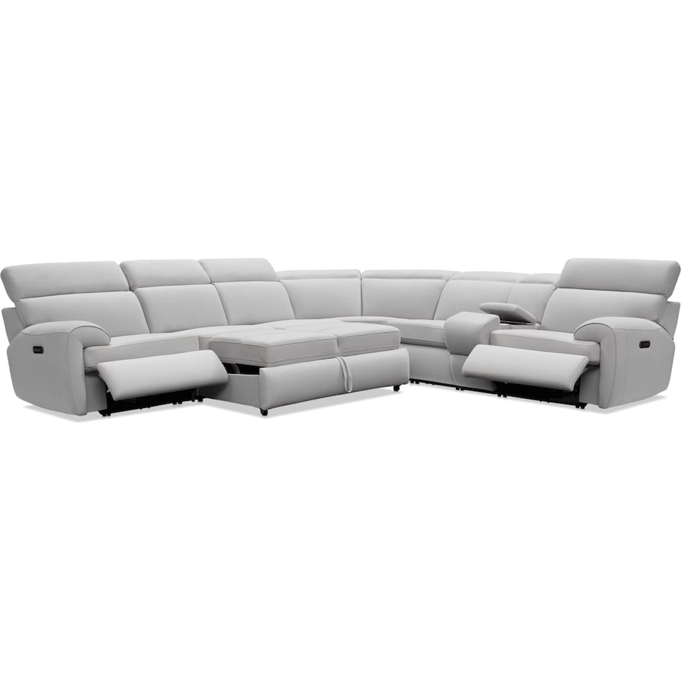 aero gray sleeper sectional   