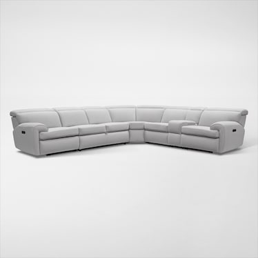 Aero 6-Piece Dual-Power Reclining Media Sleeper Sectional