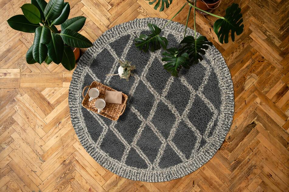 Agave 6' Round Area Rug Gray Value City Furniture