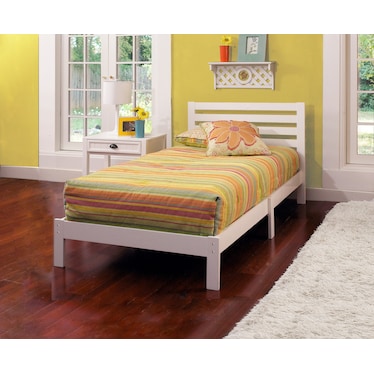 Aiden Platform Twin Bed - White