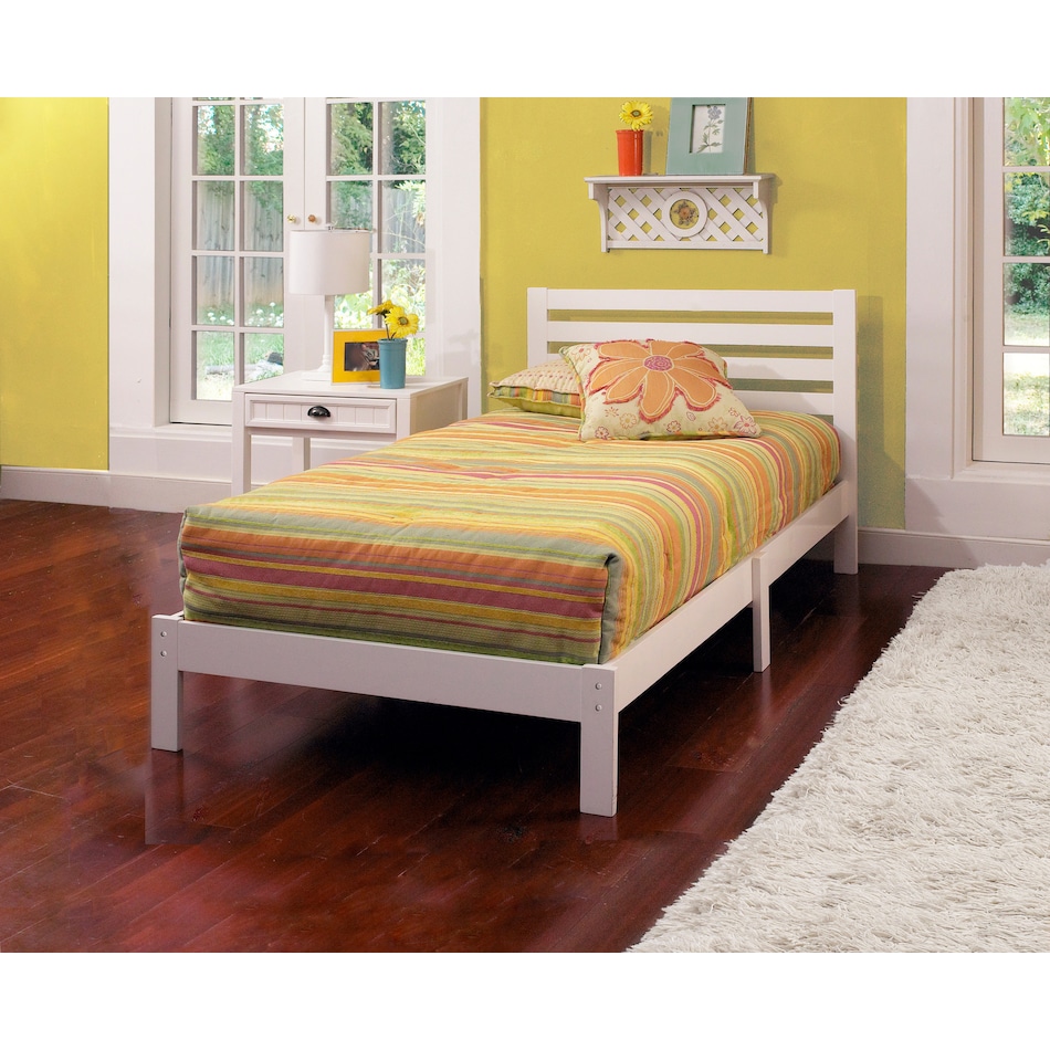 aiden white twin bed   