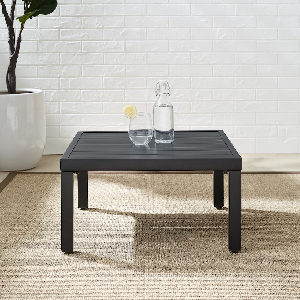 alas black outdoor end table   