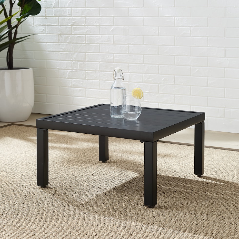 alas black outdoor end table   