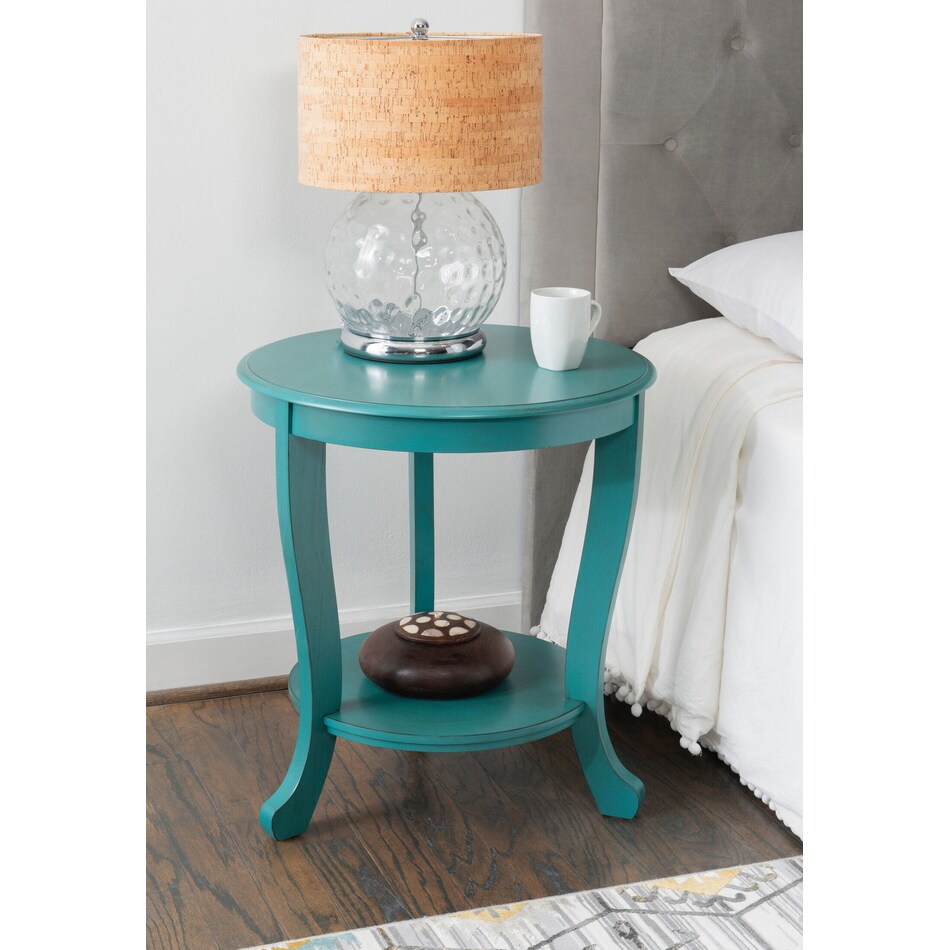 Albert Side Table Teal Value City Furniture