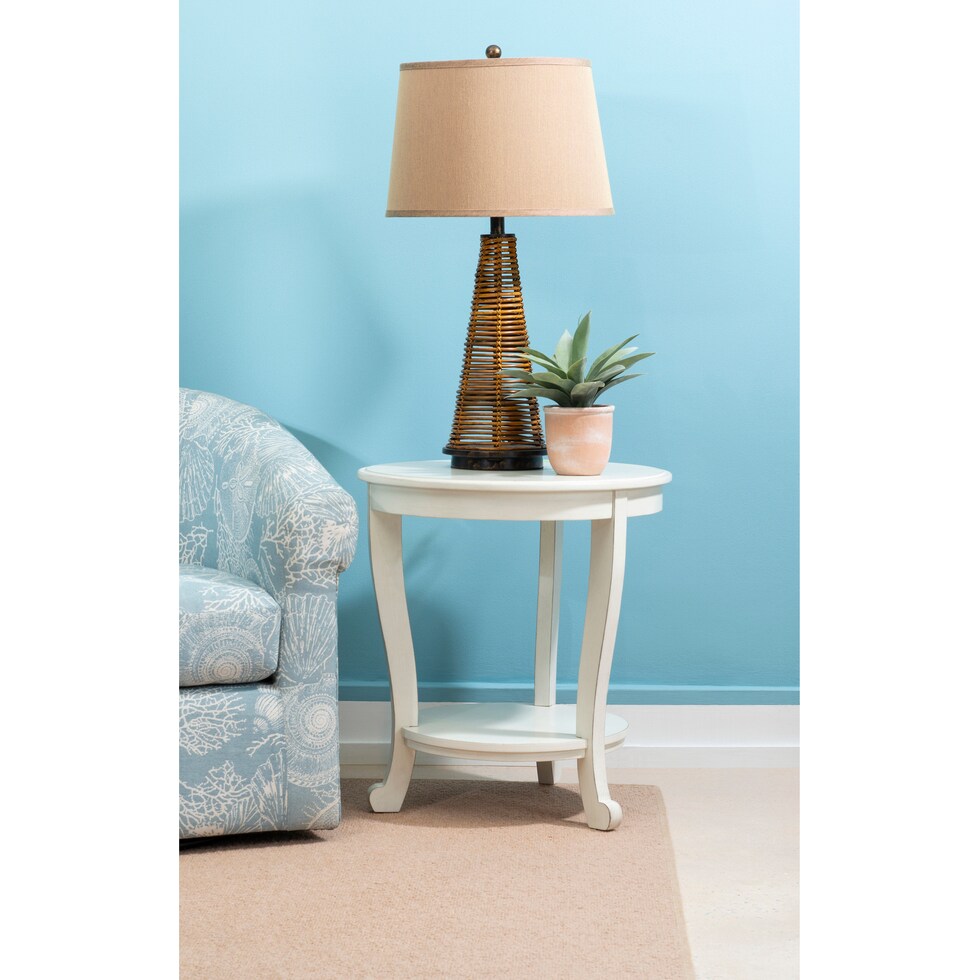 albert white side table   