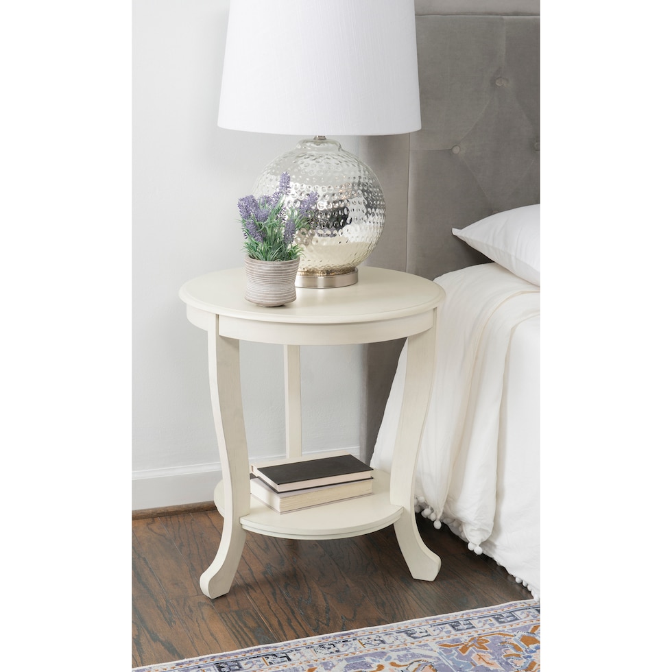 albert white side table   