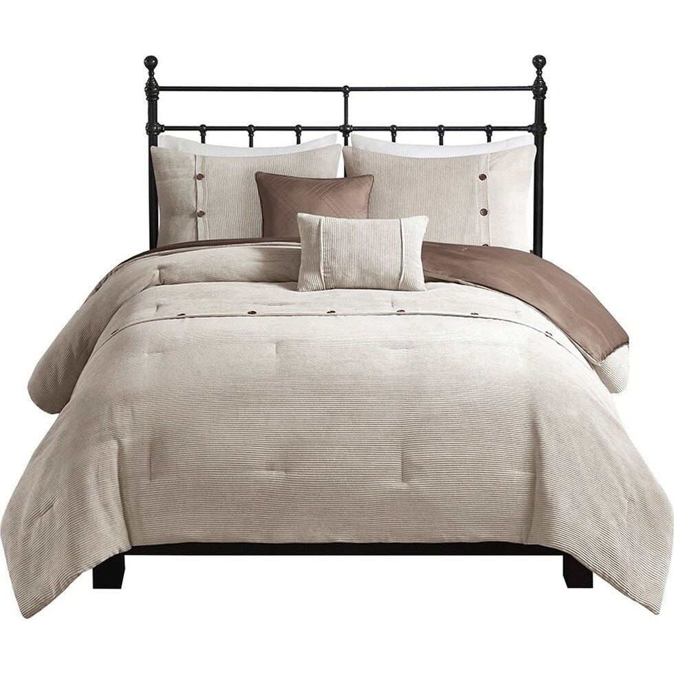 albie light brown full queen bedding set   